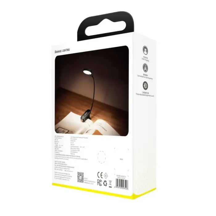 Baseus mini LED lugemislamp klambriga, hall Photo