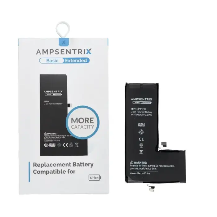 AmpSentrix Basic Battery for iPhone 11 Pro (High Capacity 3450 mAh)