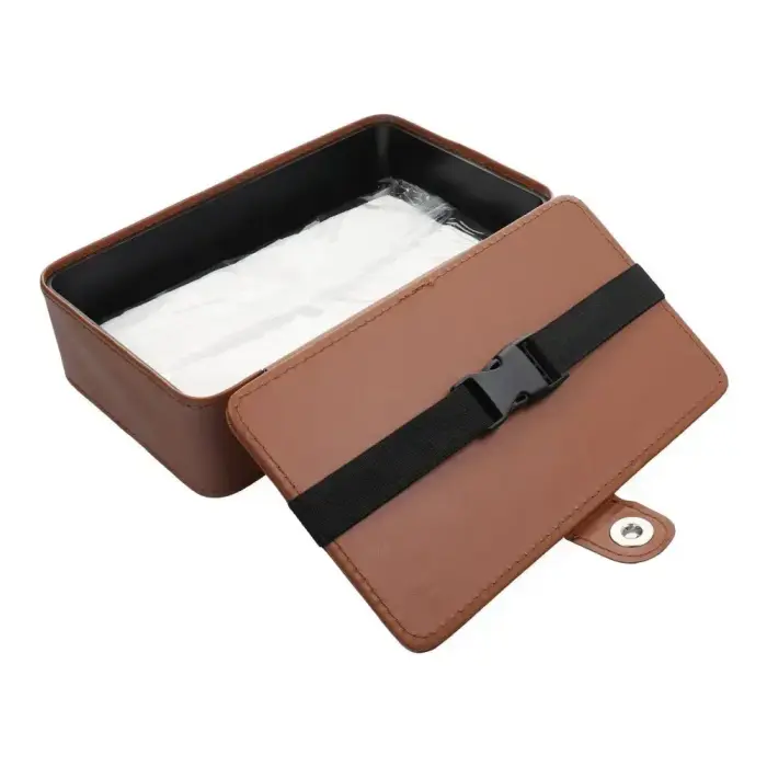 Tissue box with strap brown Фото num