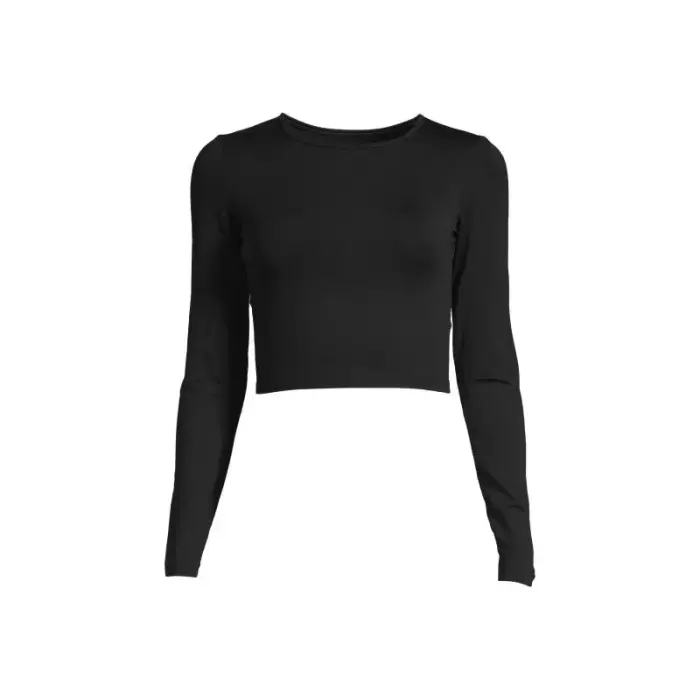 CASALL Crop garpiedurkņu T-krekls black, izmērs 42