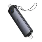 Card reader SD/TF 3.0 + USB 2.0 Type-C/Lightning Hoco HB56B grey — Foto 4