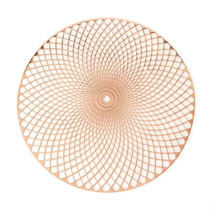 Table placemat Daria 38 cm copper round with openwork pattern Eurofirany Photo