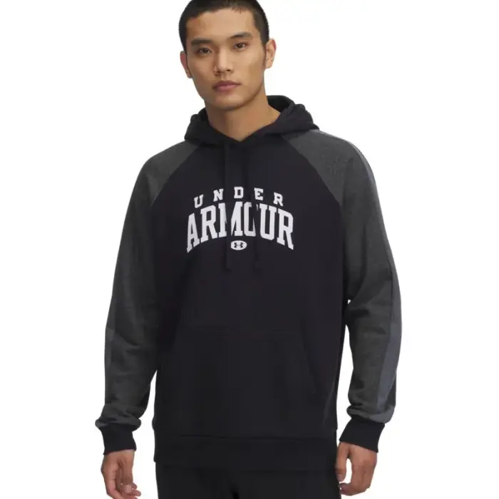 Men's Under Armour Rival Fleece Colorblock Hoodie Black 6003958 001 - Feature: XL