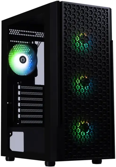 BitFenix datora korpuss Proton / ATX / 4x 120 mms FRGB fan / USB 3.0 / 2x USB 2.0 / tvrzené sklo / melna