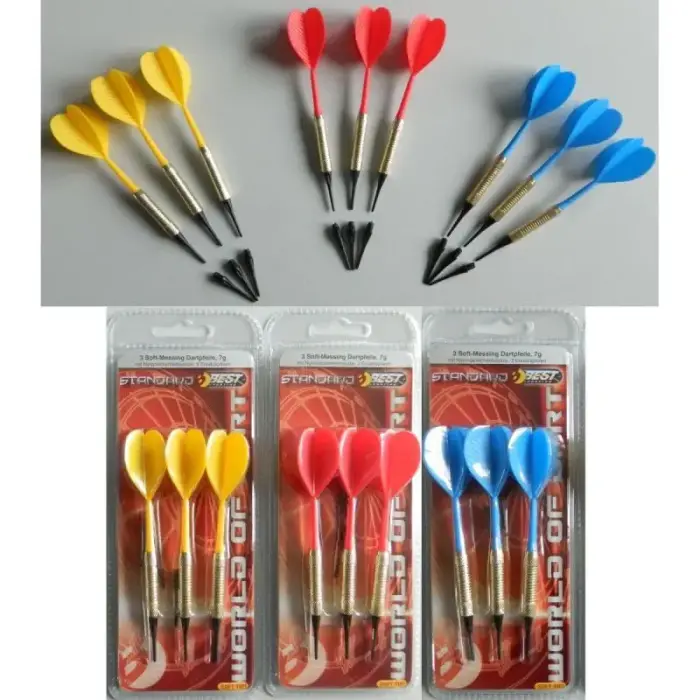DARTS PLASTIC DARTS 3 PCS SAFE BEST SPORTING - YELLOW