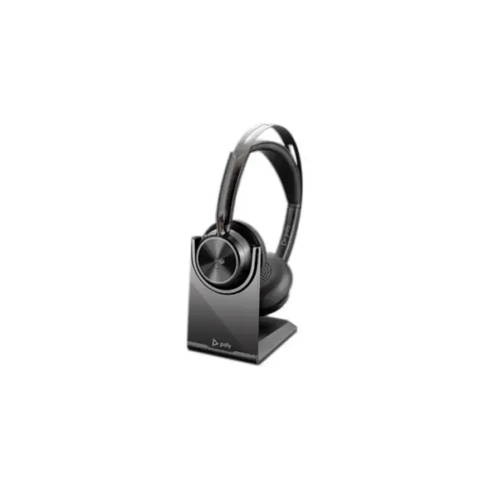 Poly Voyager Focus 2-M USB-C austiņas ar USB-C/A adapteri un lādēšanas statīvu