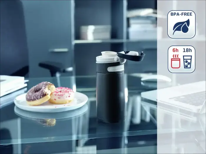 LEIFHEIT Thermo Mug Flip 350ml black Photo