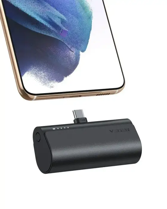 Veger PlugOn (W0556/V0556) Power Bank | 5,000 mAh | 20W | PD, QC | USB-C | Melns