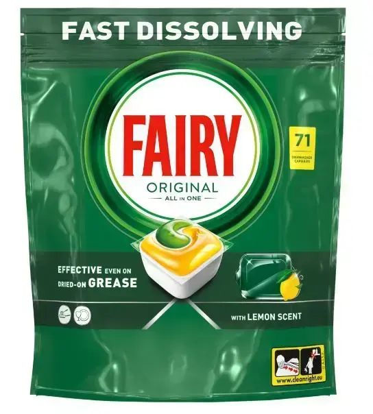 Indaplovės kapsulės FAIRY All in 1 Lemon, 71 vnt.