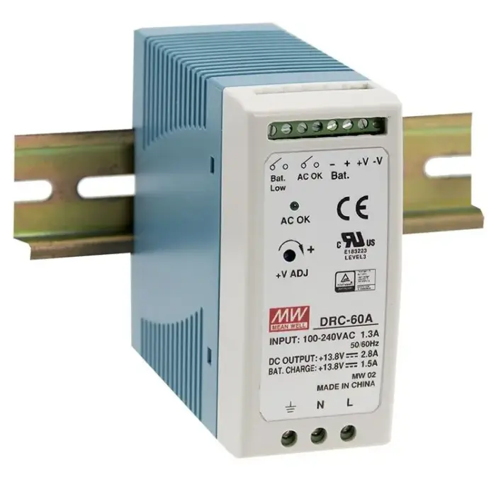 MEANWELL DRC-60A | AC-DC Industrial DIN rail with UPS function