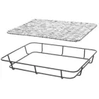Kosz tacka na pieczywo z ramą ze stali nierdzewnej szary melanżowy 400x300x50 mm - Hendi 426524 Foto 3