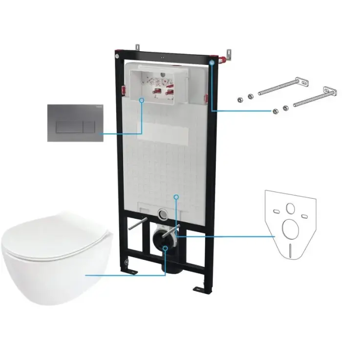 6-in-1 concealed toilet set