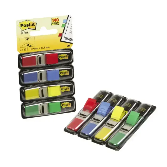 Pašlīpošie indeksi Post-it 12x44 mm 4 krāsas