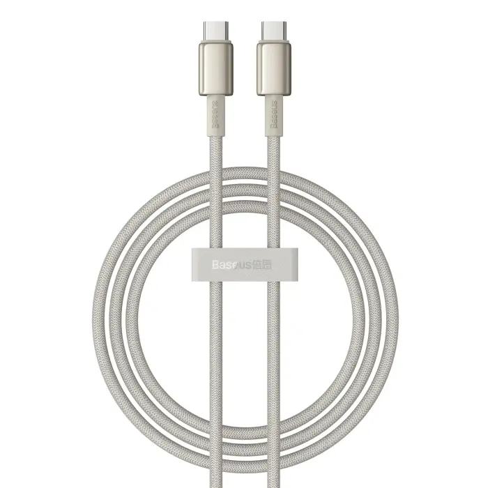 Baseus Tungsten Gold USB-C uz USB-C 100W 1m kabelis – Zelts