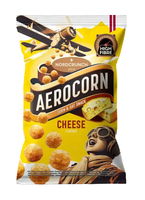Aerocorn kukurūzas un auzu uzkoda ar siera garšu 100g