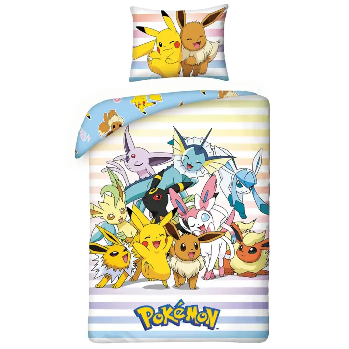 Halantex Bērnu Pokemoni kokvilnas gultas veļas komplekts 160x200 dzeltenzils ar spilvendrānu 70x80 Kids 13