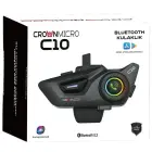 Crown C10 mootorratta intercom Bluetooth 5.3 – must — Foto 8