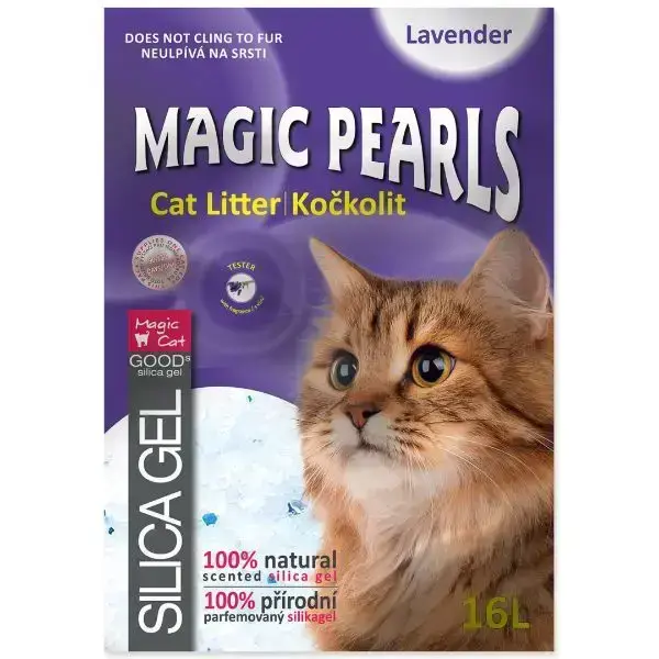 MAGIC PEARLS Lavandas silikona kaķu smiltis 16 L