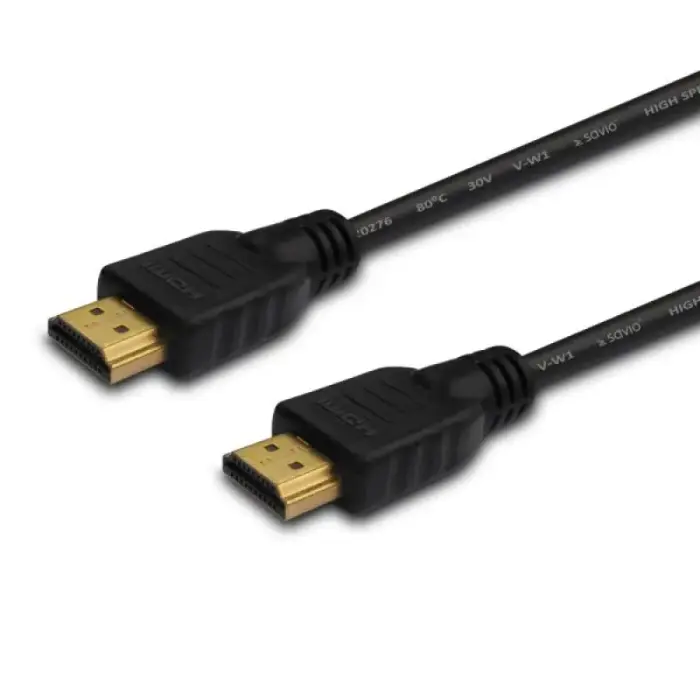 SAVIO HDMI Cable 2m v2.0 High Speed Ethernet/3D Black Golden Connectors CL-195