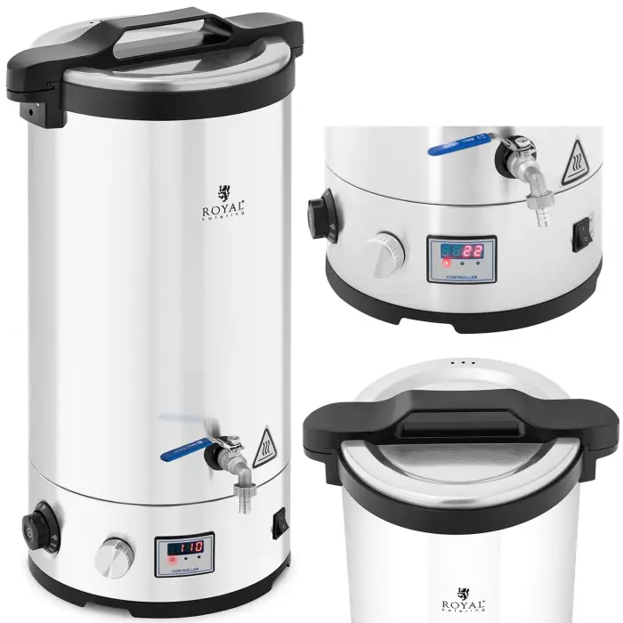 Royal Catering Alus brūvēšanas katls ar taimeri, nerūsējošais tērauds, 30-110°C, LED, 2500 W, 30 L