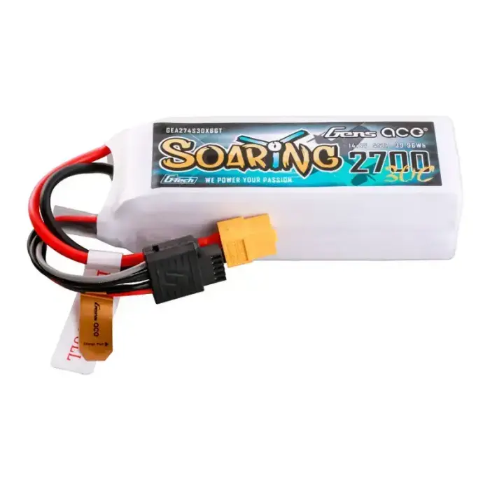 Gens ace G-Tech Soaring 2700mAh 14.8V 30C 4S1P LiPo Battery XT60