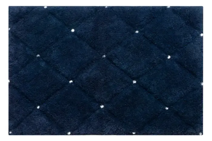 Eurofirany Chic 2 Navy Blue Cotton Rug 50x70 cm with Crystals, Glamour Style