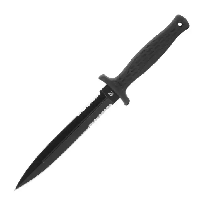 Schrade Needle Serrated fikseeritud teraga sõjaväenuga – must