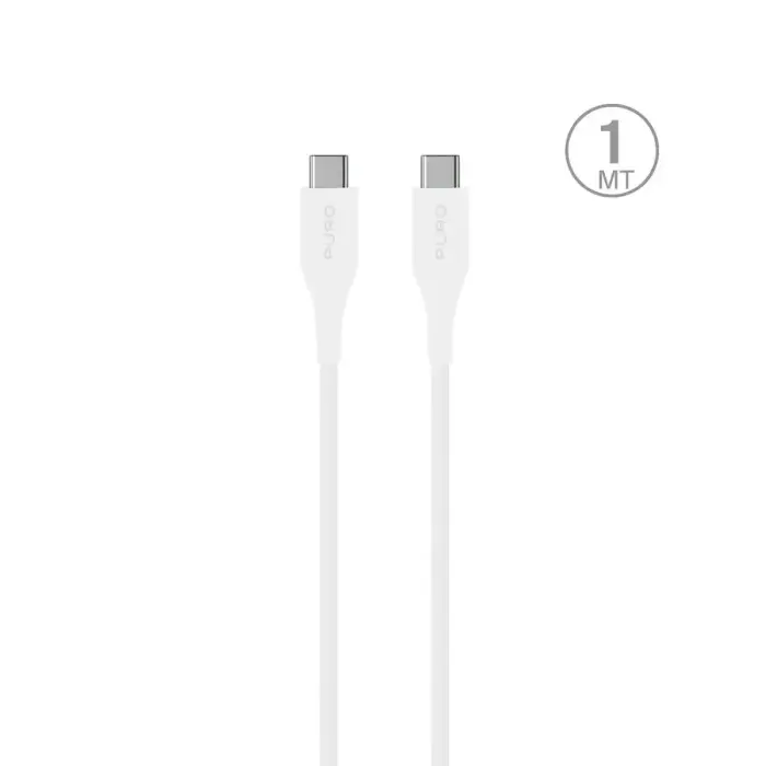 Puro Plain data transfer and charging cable | USB-C to USB-C | 2m | white