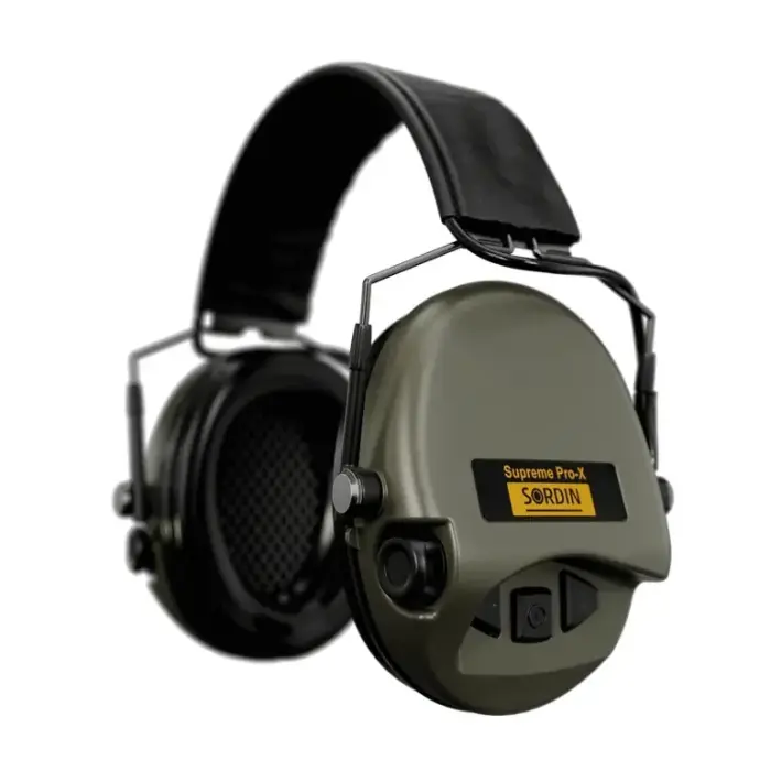 Sordin - Active Hearing Protectors Supreme Pro-X SFA SLIM - PVC Inserts - Green - 74502-06-S