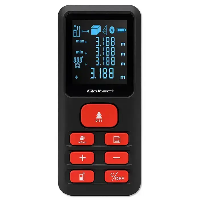 Qoltec Precise digital laser distance meter with an electronic level | LCD with backlight | 50m Photo