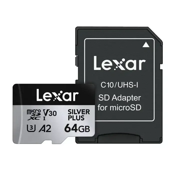 Lexar High-Performance Silver Plus microSDXC 64GB карта памяти + адаптер