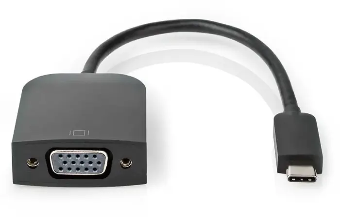 NEDIS kaabelový adapter USB 3.2 Gen 1/ USB-C zástrčka - VGA (D-SUB) pistikupesa/ kulatý/ must/ 20cm