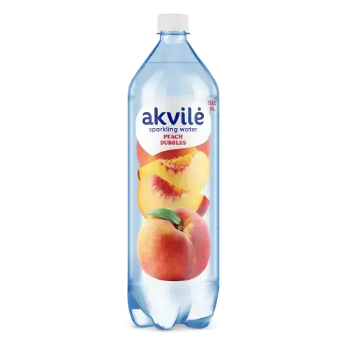 AKVILE joogivesi virsiku maitsega, kergelt gaseeritud, 1.5L PET (DEP)