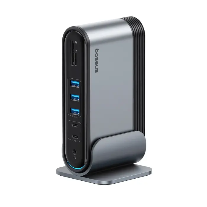 Док-станция Baseus UnionJoy 17-в-1 USB-C - HDMI DP USB-A USB-C RJ45 PD PC SD TF 3.5мм мини-джек - серая