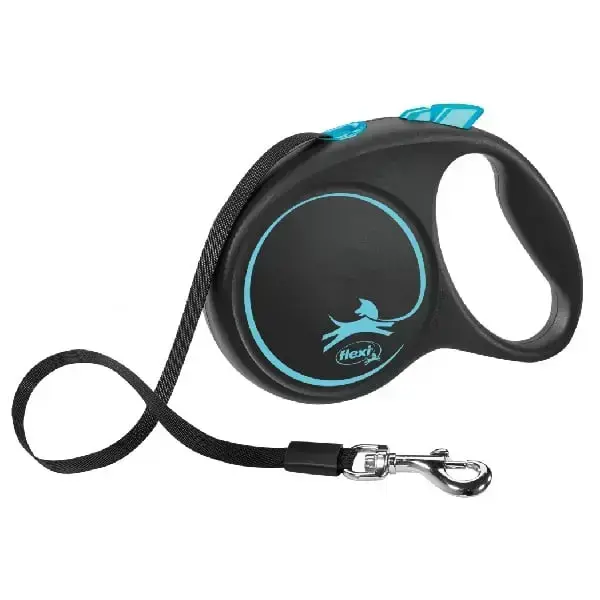 Trixie Flexi Black Design Tape Leash, M: 5 m (up to 25 kg)