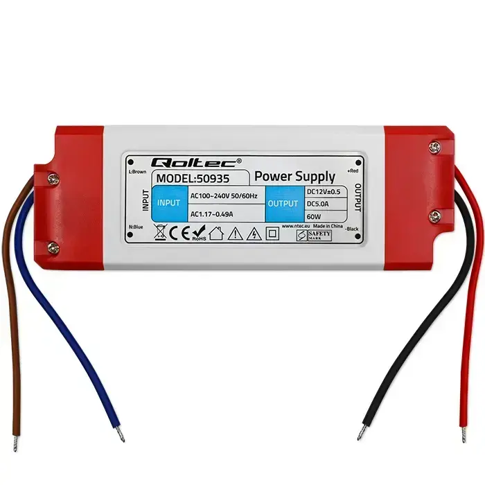 Qoltec LED Driver IP20 60W | 12V | 5A Photo
