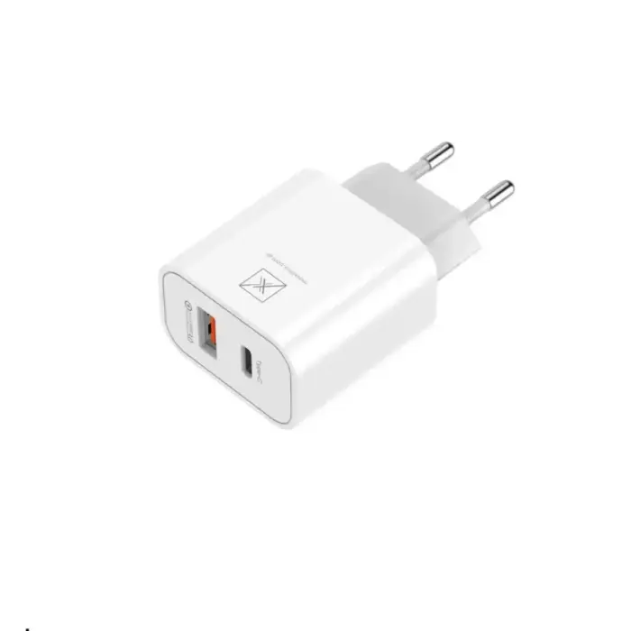 MAXXIMUS MX Alfa 20W PD+QC Mains Charger, USB-A+C, White