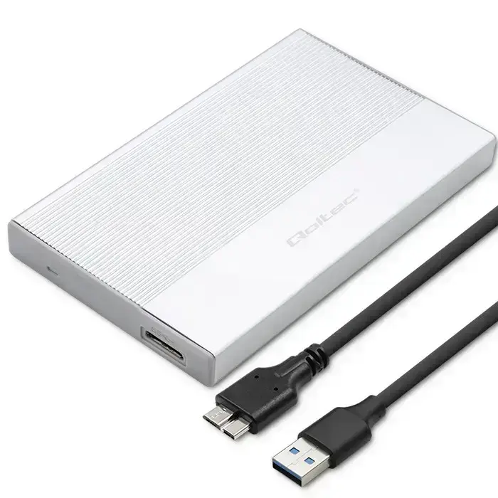 Qoltec Aluminium Enclosure | 2.5'' SSD HDD drive | SATA | USB 3.0 | 5Gb/s | 2TB | Silver