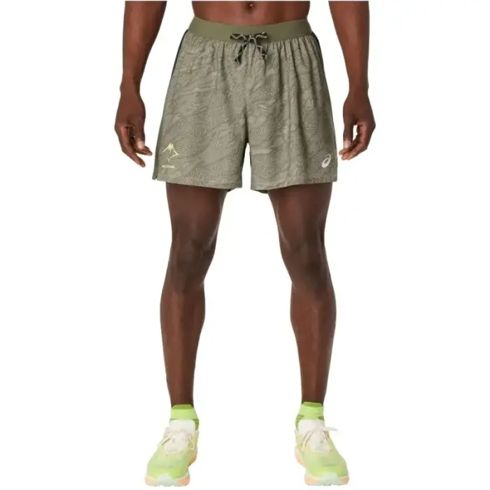 Шорты ASICS Fujitrail All Over Print 5IN Short зеленые XS