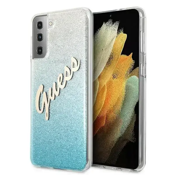 Guess Glitter Gradient Script kõva kate Galaxy S21+