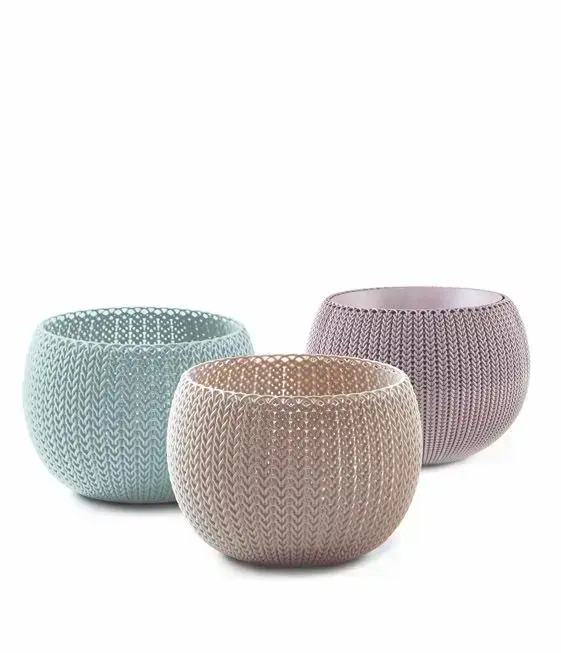 Lillepottide komplekt Cozies Trio lilla/beeži/helesinine