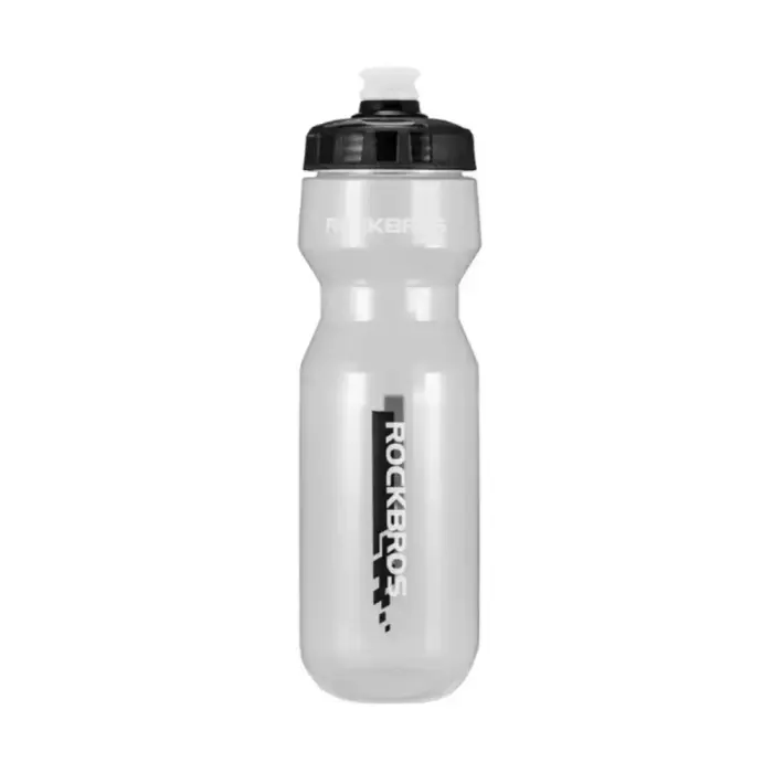 Rockbros 750 ml Velosipēda pudele - Caurspīdīga ar melnu iemuti
