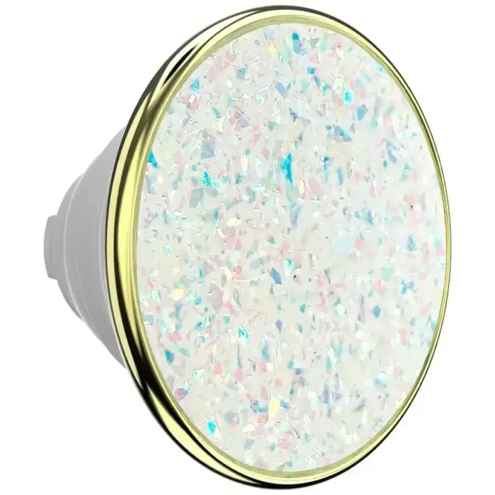 PopSockets PopTop Luxe Enamel Opal telefona turētājs un stends balts