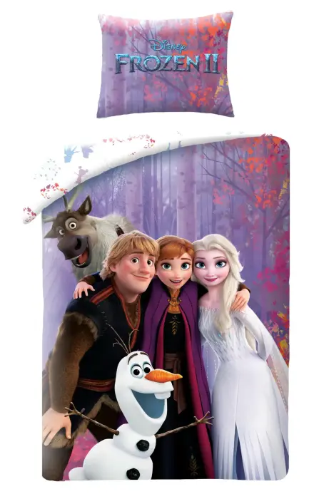 Gultas veļas komplekts 140x200 cm Frozen Purpursarkans