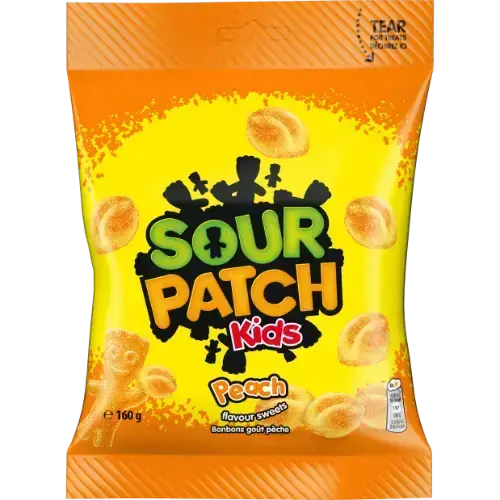 Sour Patch Kids Virsiku maitsega kummikommid hapu suhkrukattega 160g