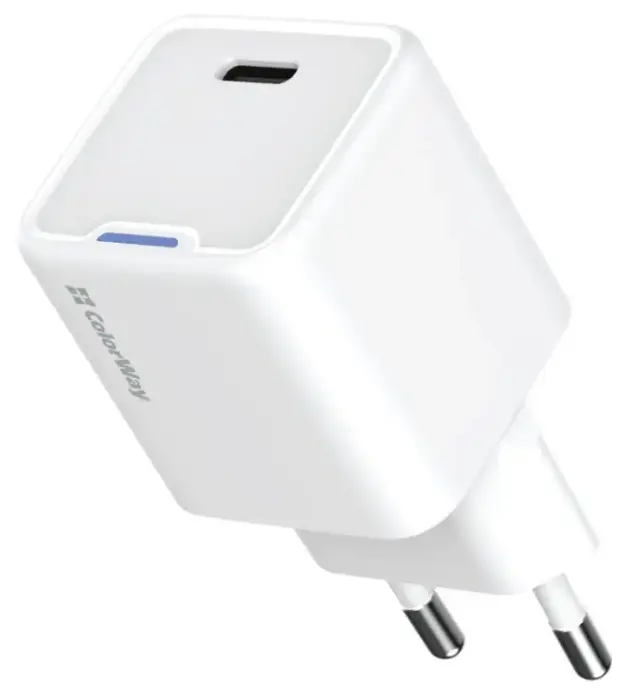 COLORWAY 1x USB-C/ síťová nabíječka/ GaN/ PD/ PPS/ 25W/ Bílá