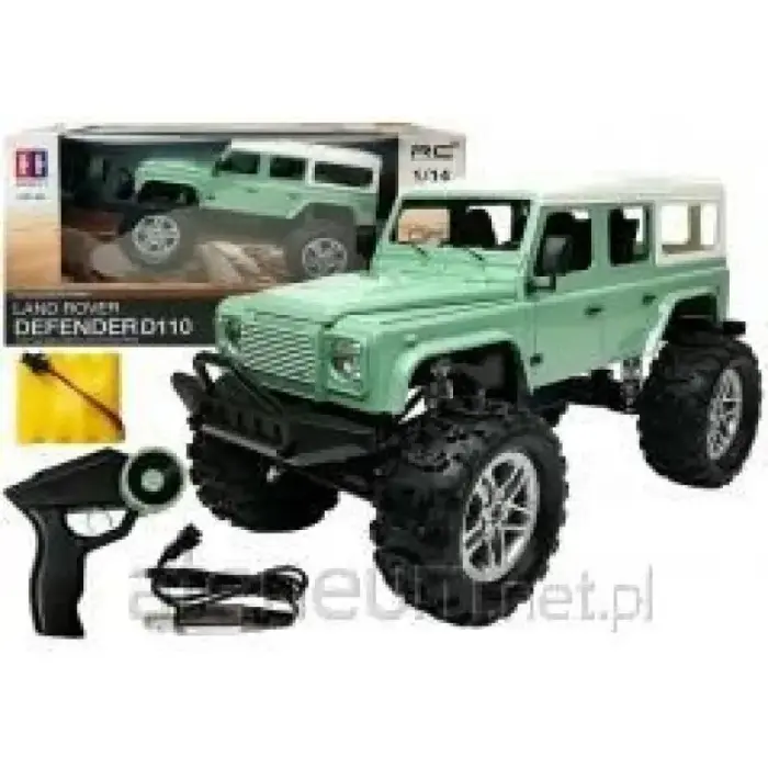 Remote-Controlled Car Land Rover Defender D110 R/C Green 7.5 km/h 1:14 2.4G