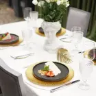 Chef table placemat, diameter 38 cm, white, round Photo