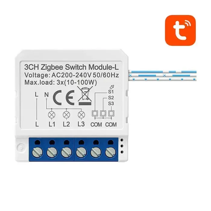 Nutikas lüliti moodul ZigBee Avatto LZWSM16-W3 neutraaltraadita, TUYA