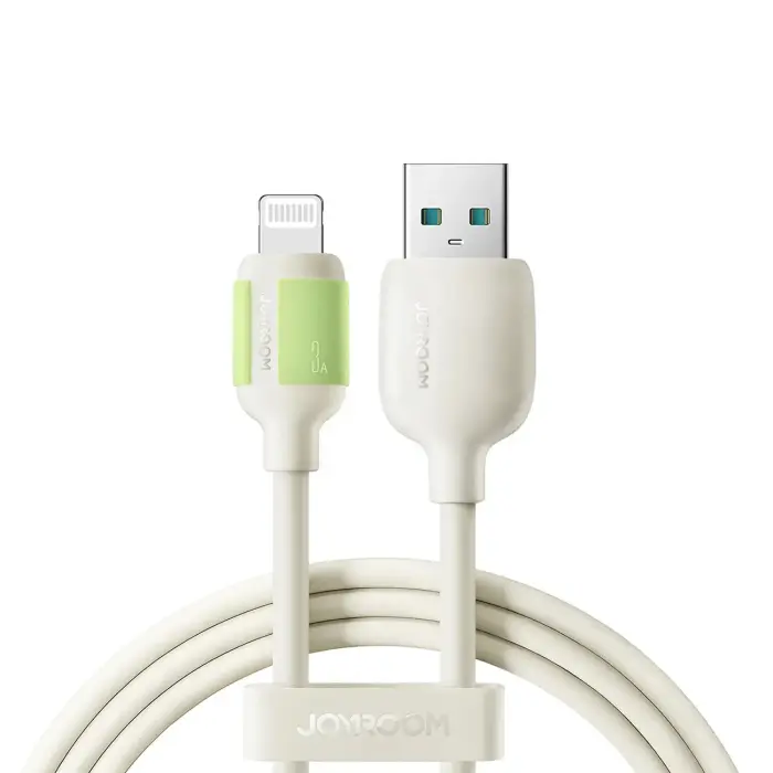 USB-A Cable - iPhone Lightning with Fluorescent Tip 3A 2m - Beige